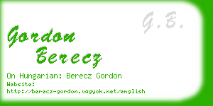 gordon berecz business card
